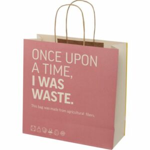 Sac en papier fabriqué à partir de déchets agricoles 150 g/m2 avec poignées torsadées, XL