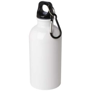 Bouteille d'eau Oregon de 400 ml simple paroi en acier recyclé certifié RCS avec mousqueton