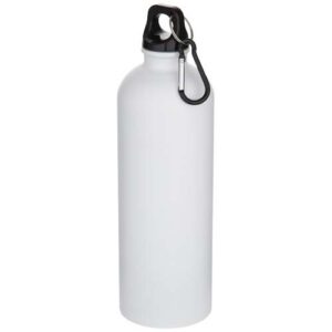 Bouteille d’eau Oregon de 750 ml en acier inoxydable à simple paroi certifiée RCS, recyclé mat avec mousqueton