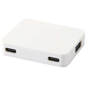 Hub USB 4 ports Gaia avec sortie USB-A et Type-C et double entrée - fabriqué en plastique recyclé