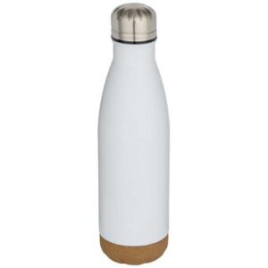 Bouteille d’eau Cove de 500 ml en acier inoxydable isolée sous vide et à double paroi avec détails en liège
