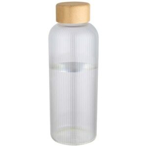 Bouteille en verre borosilicate Mirage simple paroi de 650 ml avec couvercle en bambou