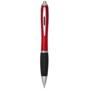 Stylo bille en plastique recyclé RCS avec corps coloré et grip noir (encre noire) Nash