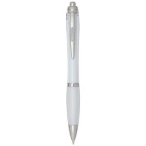 Stylo bille en plastique recyclé RCS avec corps et grip colorés (encre bleue) Nash