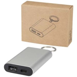Batterie de secours Arcturus en aluminium recyclé de 2 000 mAh avec porte-clés